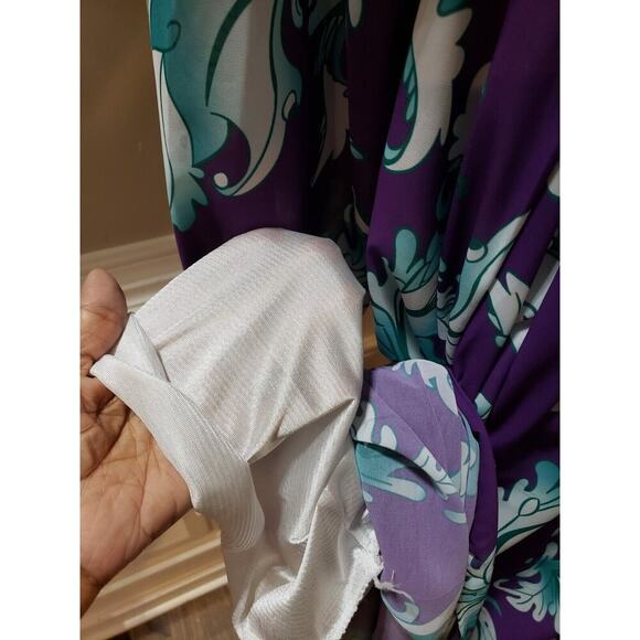 Haoohu Womens Purple Polyester V-Neck Long Sleeve Casual Long Maxi Dress Size 2X - Picture 9 of 11